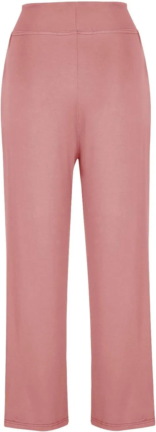Women's Loose High Waist Wide Leg Yoga Pants Workout Leggings Casual Modal Long Trousers Gym Pants