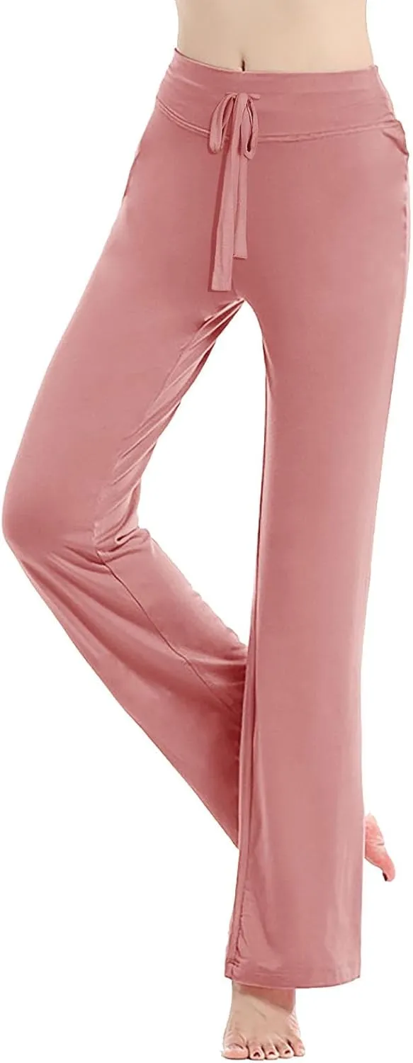 Women's Loose High Waist Wide Leg Yoga Pants Workout Leggings Casual Modal Long Trousers Gym Pants