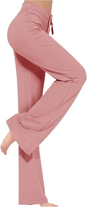 Women's Loose High Waist Wide Leg Yoga Pants Workout Leggings Casual Modal Long Trousers Gym Pants