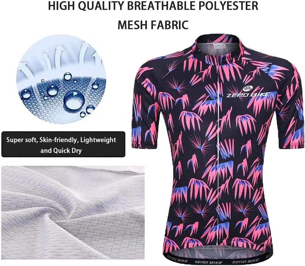Women's Short Sleeve Cycling Jersey Jacket Cycling Shirt Quick Dry Breathable Mountain Clothing Bike Top