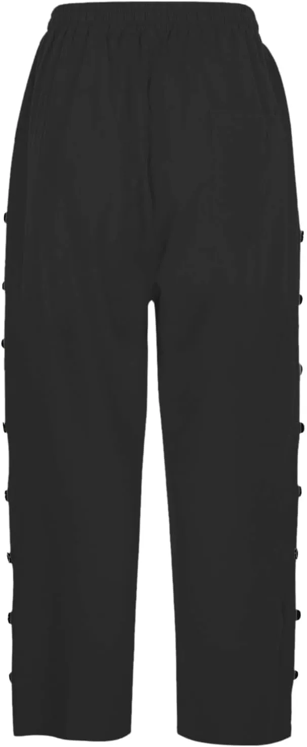 Womens Striped Linen Capri Pants High Waist Lightweight Shorts Summer 2025 Casual Ladies Pinstripe Trousers