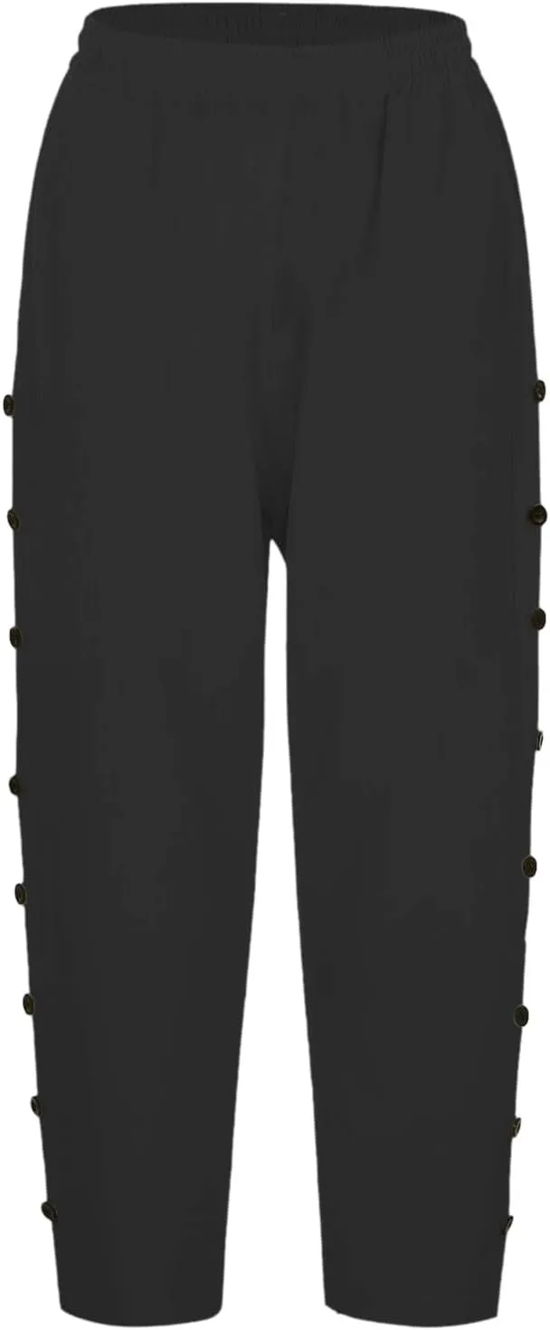 Womens Striped Linen Capri Pants High Waist Lightweight Shorts Summer 2025 Casual Ladies Pinstripe Trousers