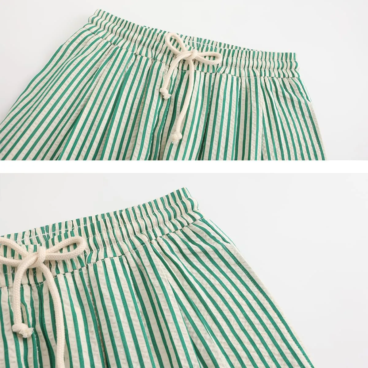 Women's Striped Wide Leg Lounge Pants Pinstripe Drawstring Lightweights Beach Trousers