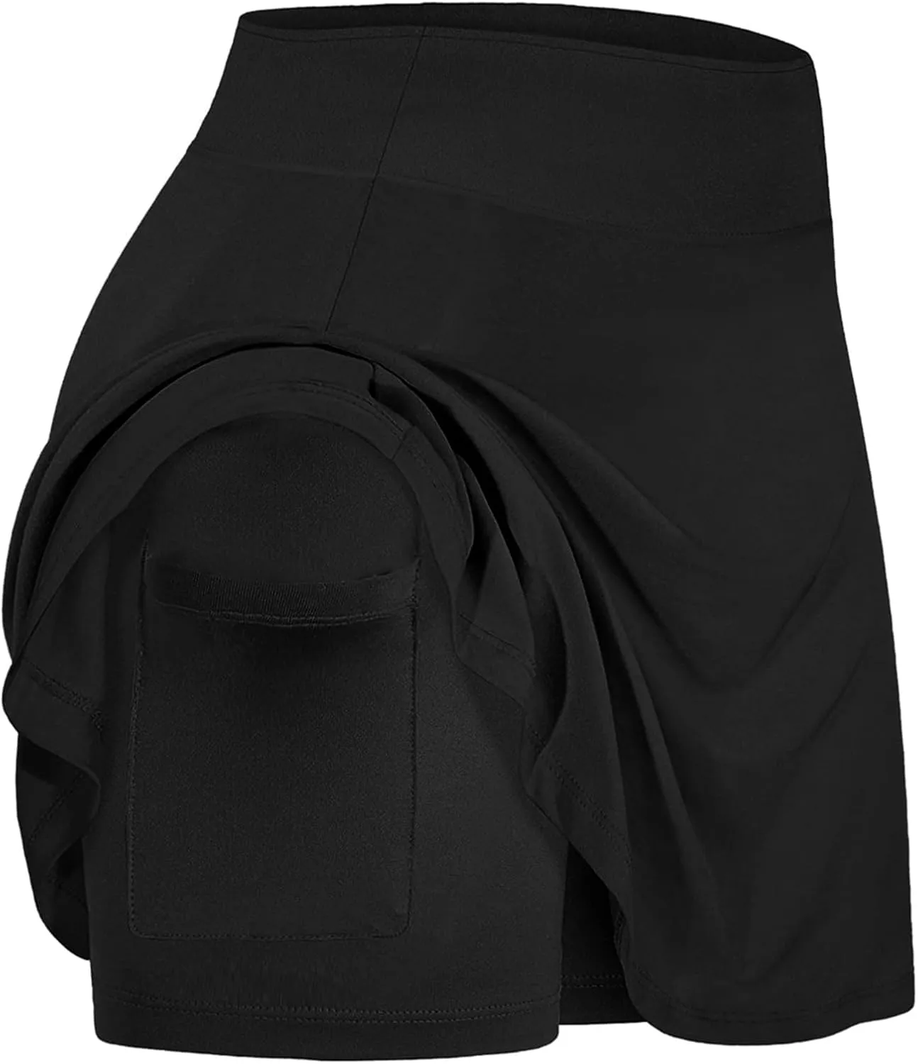 Women's Tennis Skirts with Pockets Shorts Underneath High Waist Workout Skorts Casual Layered Skinny Golf Skirts