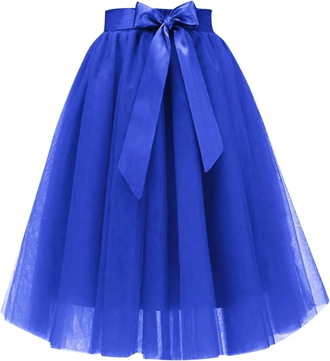 Womens Tulle Skirt Knee Length Layered Wedding Party Prom Dress Adult Pleated A Line Short Petticoat Midi Skirt