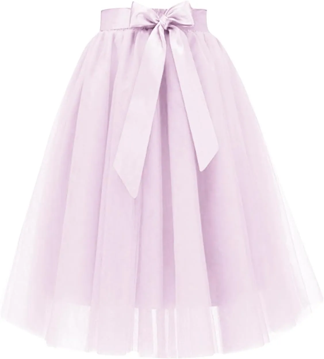 Womens Tulle Skirt Knee Length Layered Wedding Party Prom Dress Adult Pleated A Line Short Petticoat Midi Skirt
