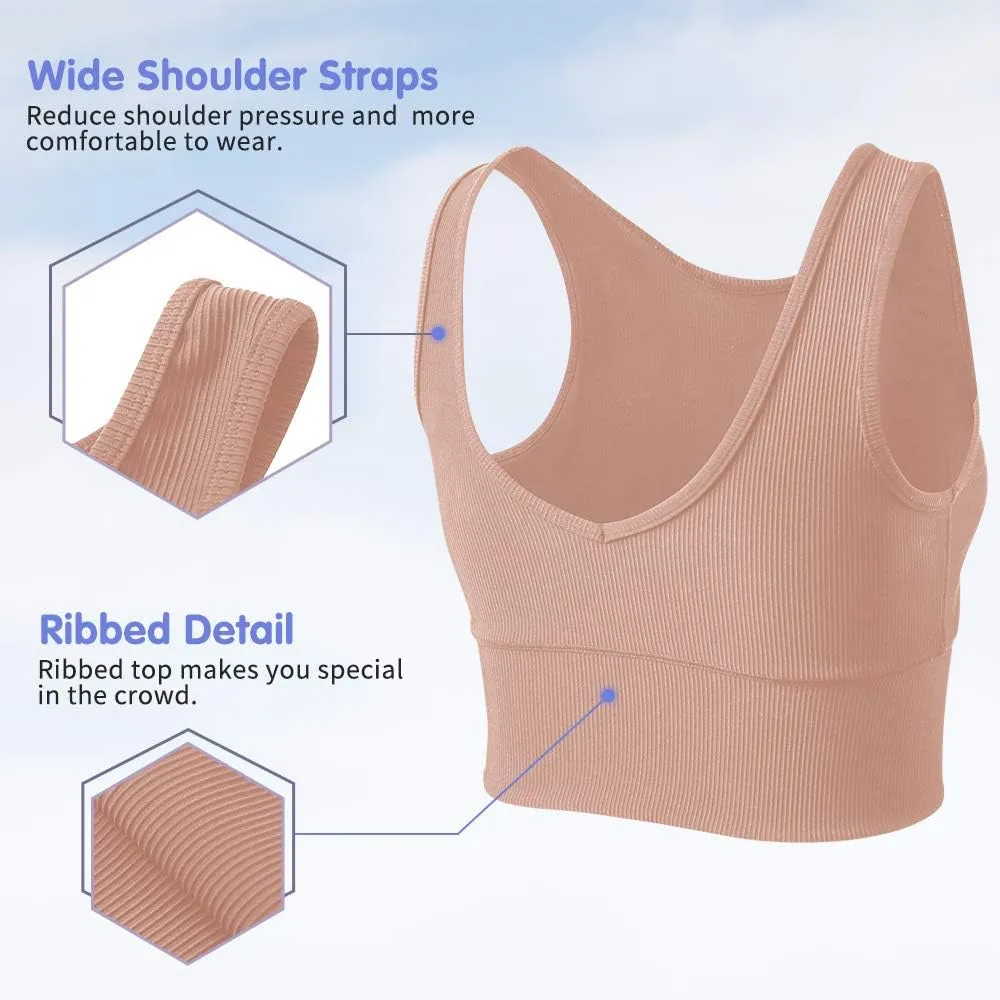 Workout Crop Tank Tops for Women Solid Comfort Sleeveless Shirts for Casual Sports Fitness Yoga Reversible Ribbed Tops