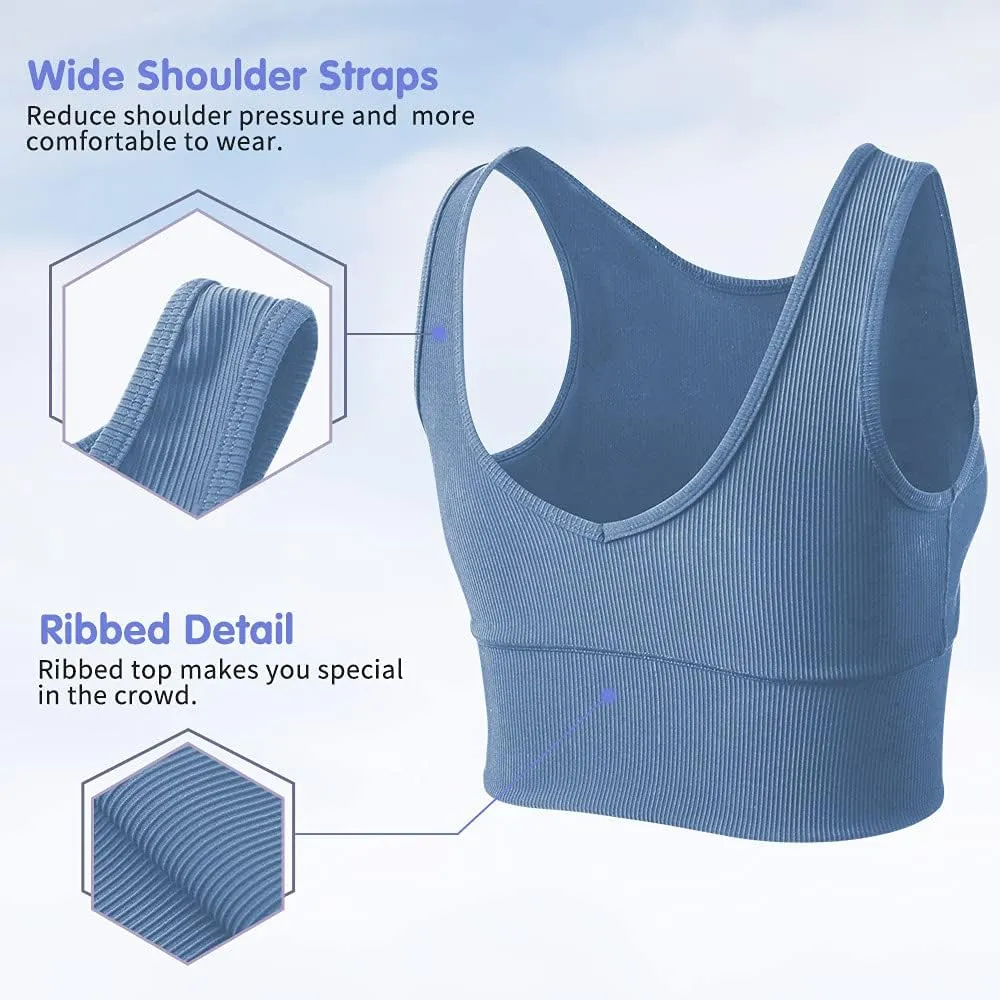 Workout Crop Tank Tops for Women Solid Comfort Sleeveless Shirts for Casual Sports Fitness Yoga Reversible Ribbed Tops