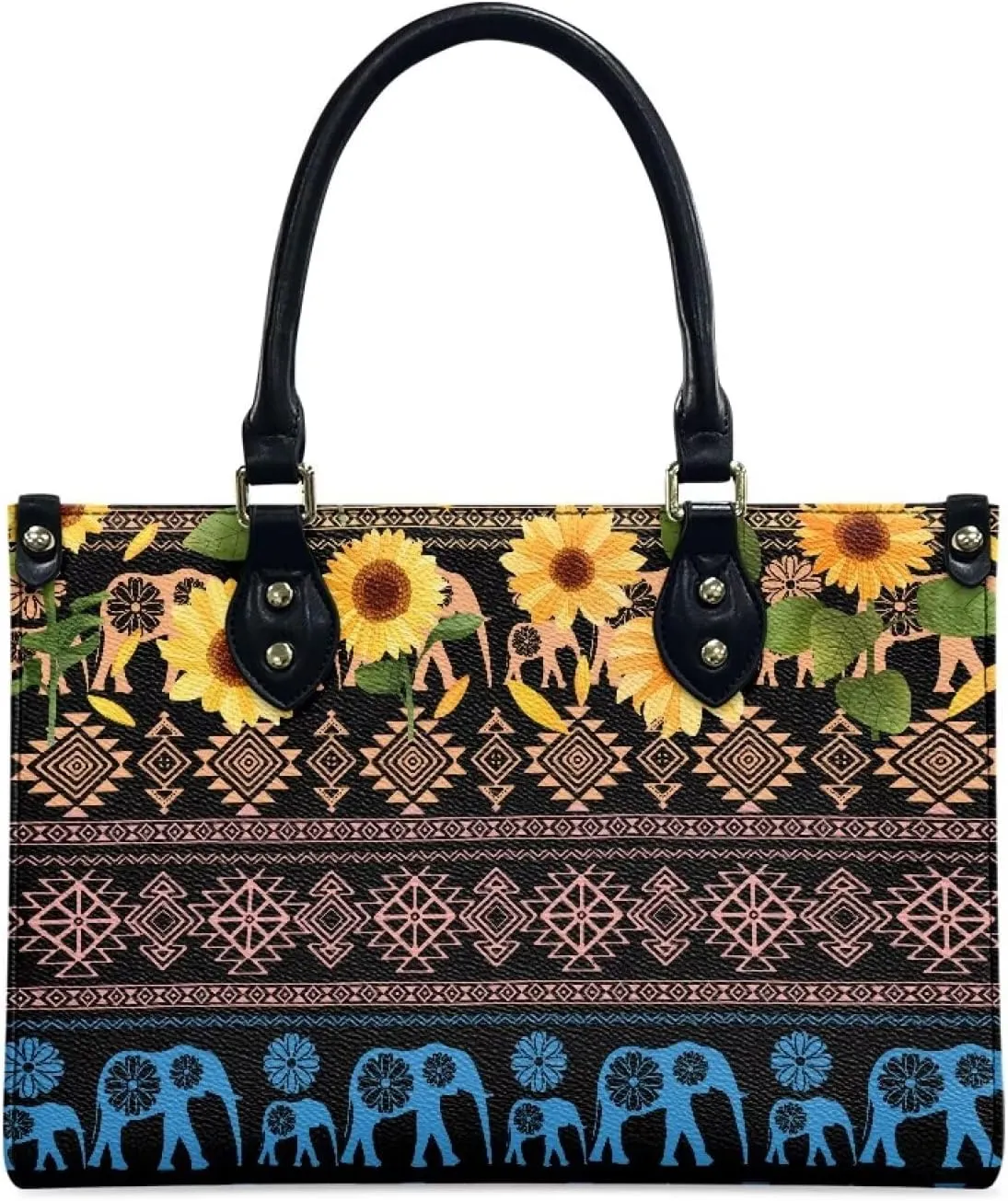 XOTOFIMOD Handbag for Women Top Handle Handbags Soft Vegan Leather Shoulder Blue Leopard Sunflower Tote Bags Satchel Purses for Travel Work Shopping