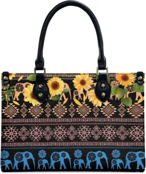 XOTOFIMOD Handbag for Women Top Handle Handbags Soft Vegan Leather Shoulder Blue Leopard Sunflower Tote Bags Satchel Purses for Travel Work Shopping