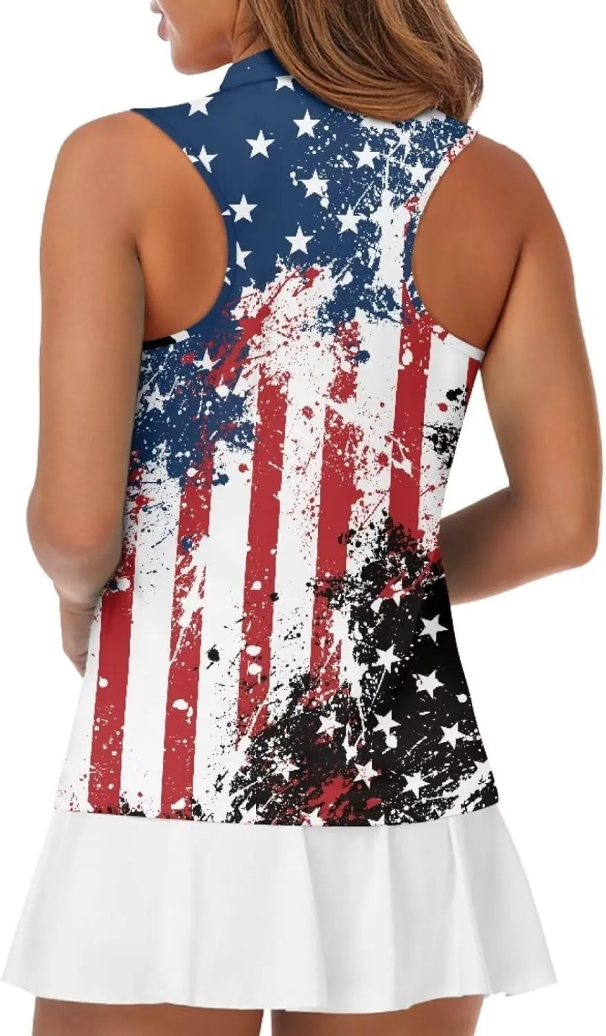 YEXIATODO Golf Sleeveless Tops for Women Racerback Summer Clothing Athletic Polo Golf Outfits Tennis Tank Top,XS-2XL