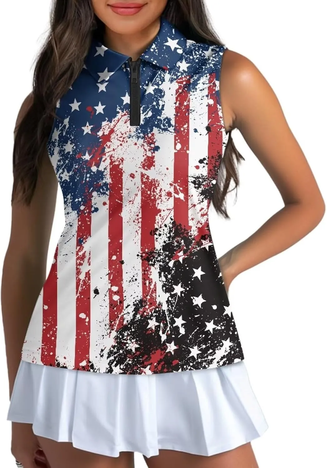 YEXIATODO Golf Sleeveless Tops for Women Racerback Summer Clothing Athletic Polo Golf Outfits Tennis Tank Top,XS-2XL