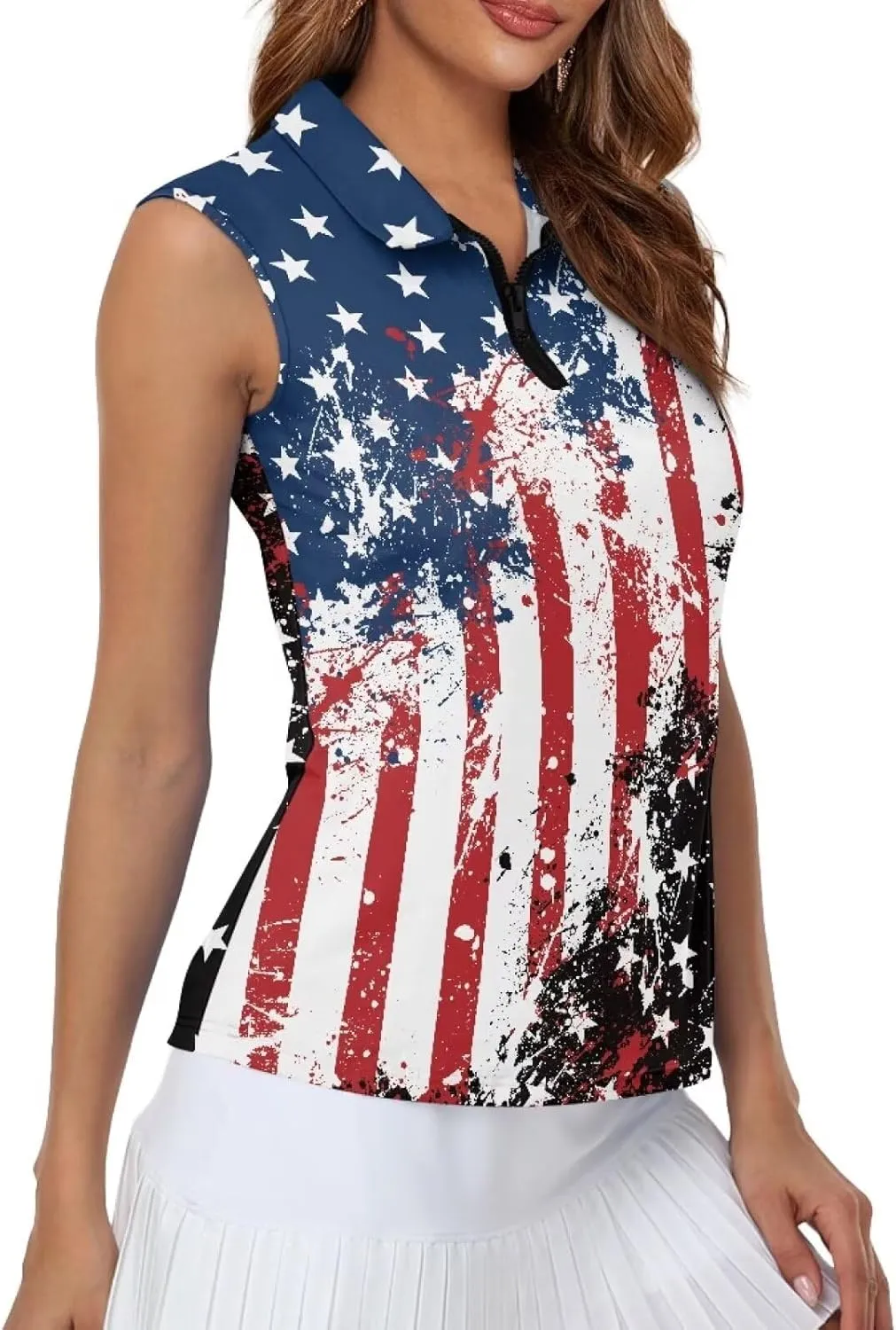 YEXIATODO Golf Sleeveless Tops for Women Racerback Summer Clothing Athletic Polo Golf Outfits Tennis Tank Top,XS-2XL