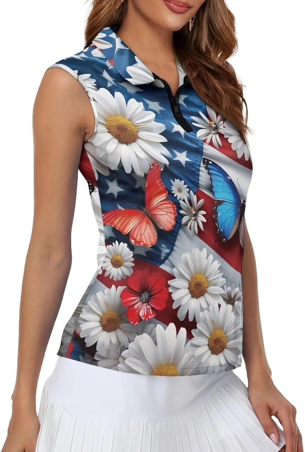 YEXIATODO Golf Sleeveless Tops for Women Racerback Summer Clothing Athletic Polo Golf Outfits Tennis Tank Top,XS-2XL