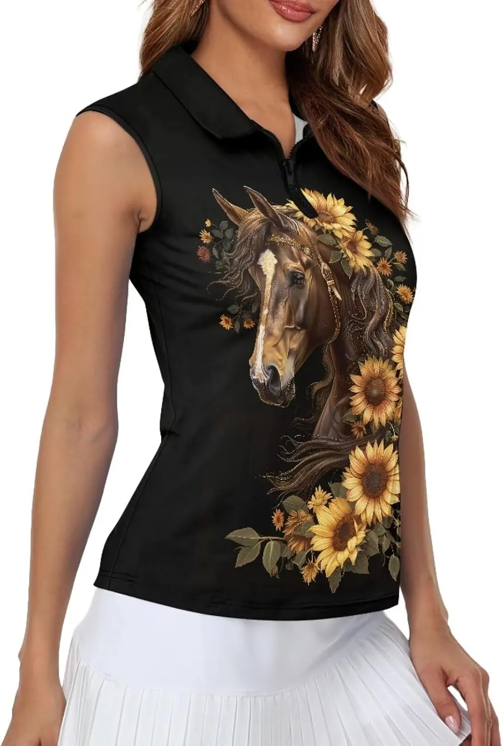 YEXIATODO Golf Sleeveless Tops for Women Racerback Summer Clothing Athletic Polo Golf Outfits Tennis Tank Top,XS-2XL