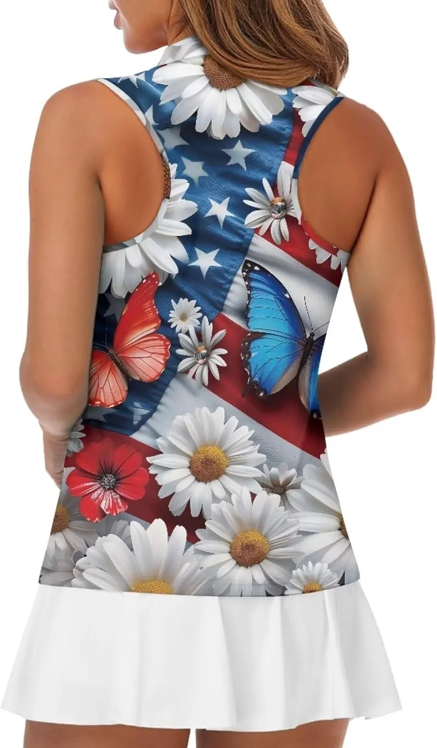 YEXIATODO Golf Sleeveless Tops for Women Racerback Summer Clothing Athletic Polo Golf Outfits Tennis Tank Top,XS-2XL