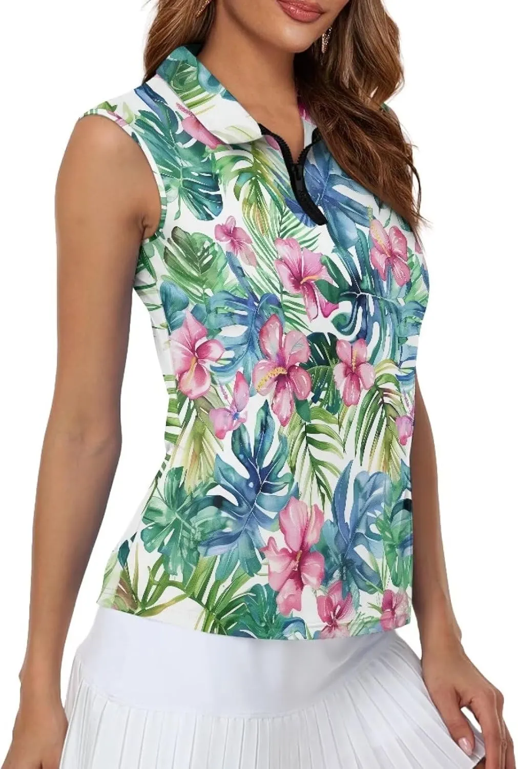 YEXIATODO Golf Sleeveless Tops for Women Racerback Summer Clothing Athletic Polo Golf Outfits Tennis Tank Top,XS-2XL