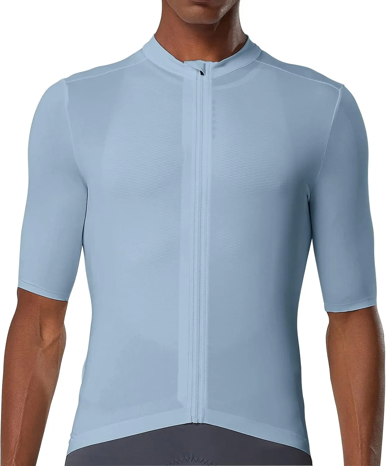 YKYWBIKE Cycling Jersey Men Aero Race Fit, Road Bike Jersey Short Sleeved,Moisture Wicking, Breathable,Zip Pocket,UPF50 