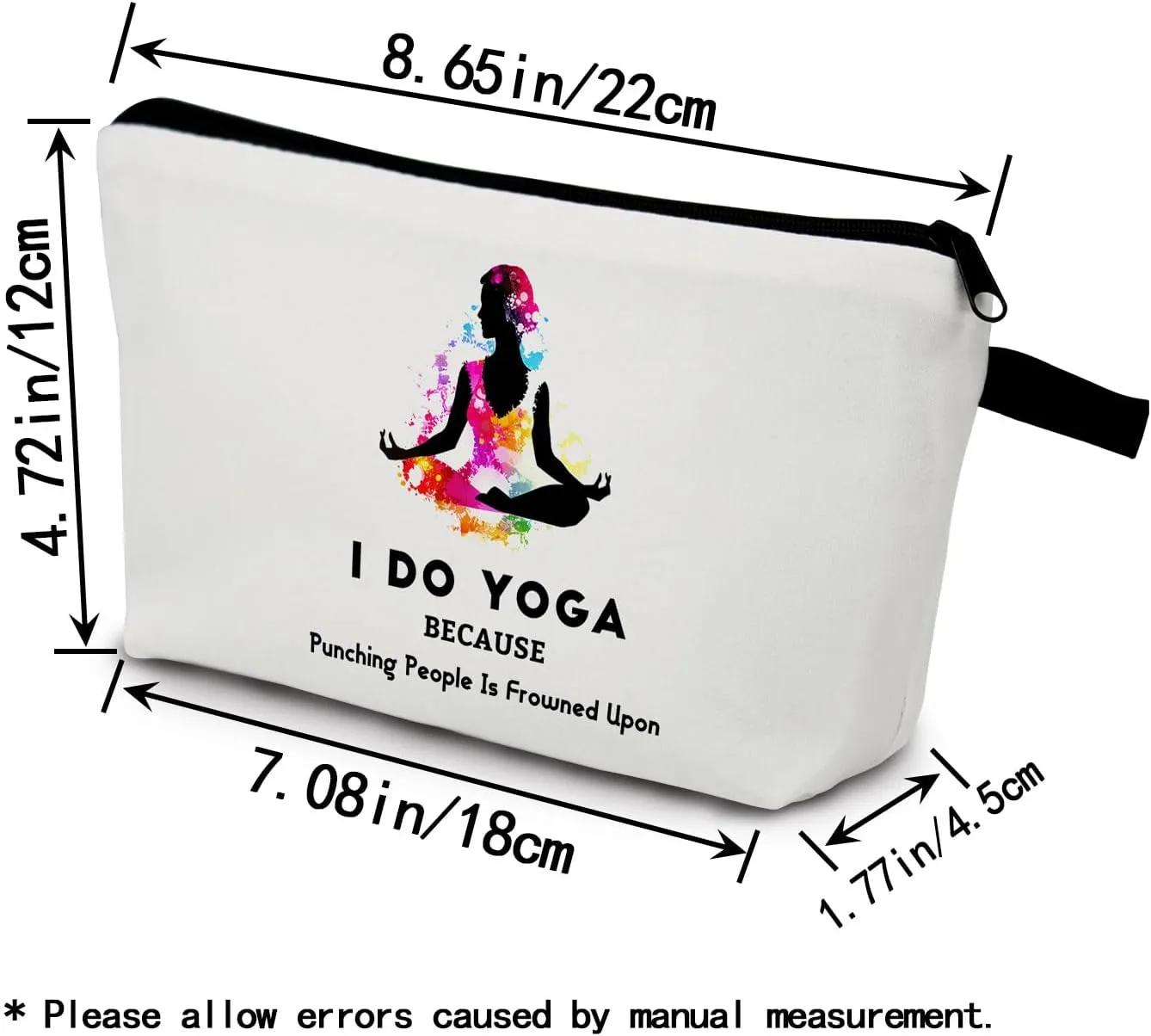 Yoga Gifts I Do Yoga Makeup Bag Travel Toiletry Organizer Zipper Pouch Birthday Christmas Gift Cosmetic Bag for Women Yoga Lovers Yoga Teachers Friends Sisters