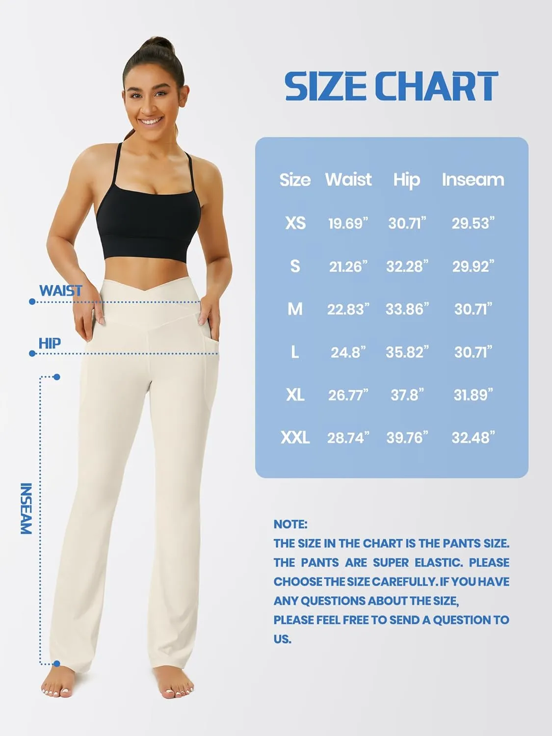 Yoga Pants Women, Flare Leggings for Women with Pockets Crossover High Waisted Bootcut Yoga Pants