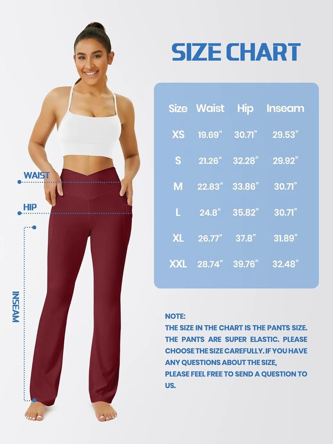 Yoga Pants Women, Flare Leggings for Women with Pockets Crossover High Waisted Bootcut Yoga Pants