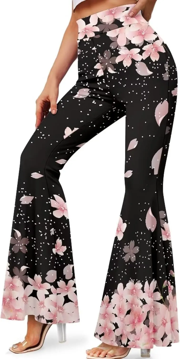Yoga Pants Women Flared Leggings Tummy Control High Waist Bell Bottom Trousers Plus Size Sports Pants Pilates Slack