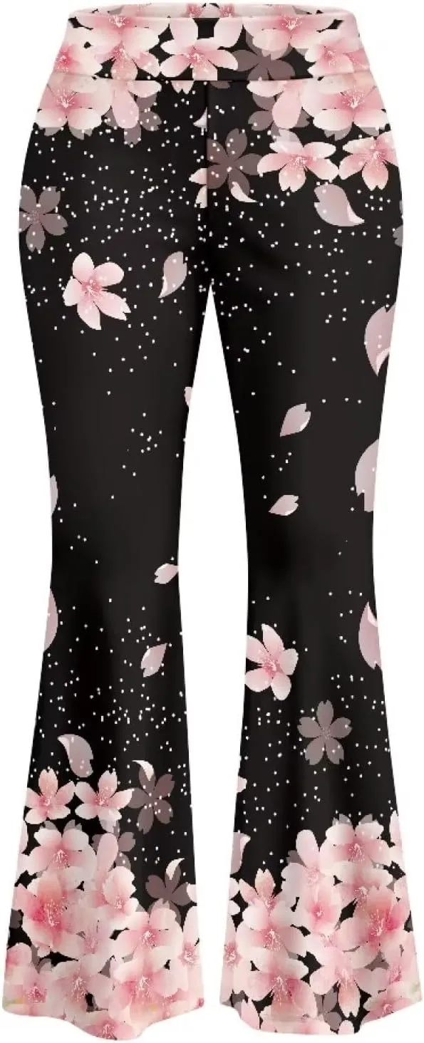Yoga Pants Women Flared Leggings Tummy Control High Waist Bell Bottom Trousers Plus Size Sports Pants Pilates Slack