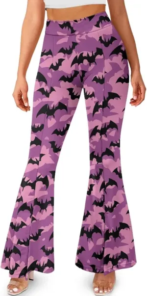 Yoga Pants Women Flared Slit Leggings Tummy Control High Waist Bell Bottom Trousers Plus Size Workout Bootleg Pants