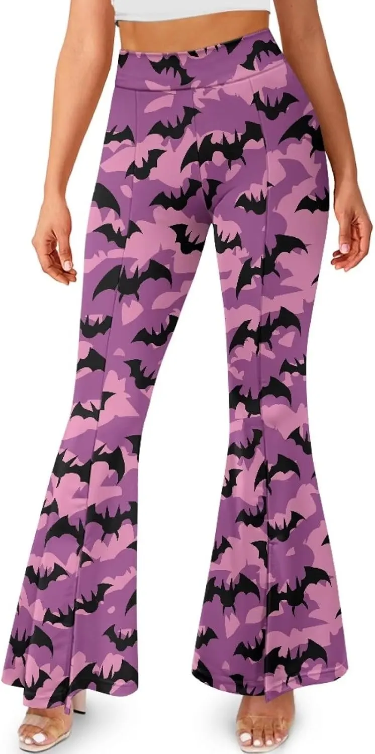 Yoga Pants Women Flared Slit Leggings Tummy Control High Waist Bell Bottom Trousers Plus Size Workout Bootleg Pants