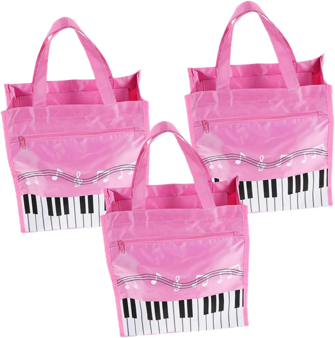 Zerodeko 3Pcs Music Notes Handbag Stylish Reusable Grocery Bags for Music Teachers and Non Woven Tote Bags Versatile Shoulder and Handheld Design present